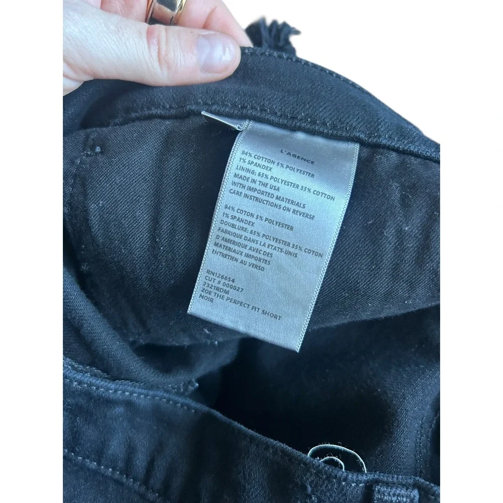 LAGENCE Zoe The Perfect Fit Short Noir Black Frayed Cutoff Shorts Women's 28